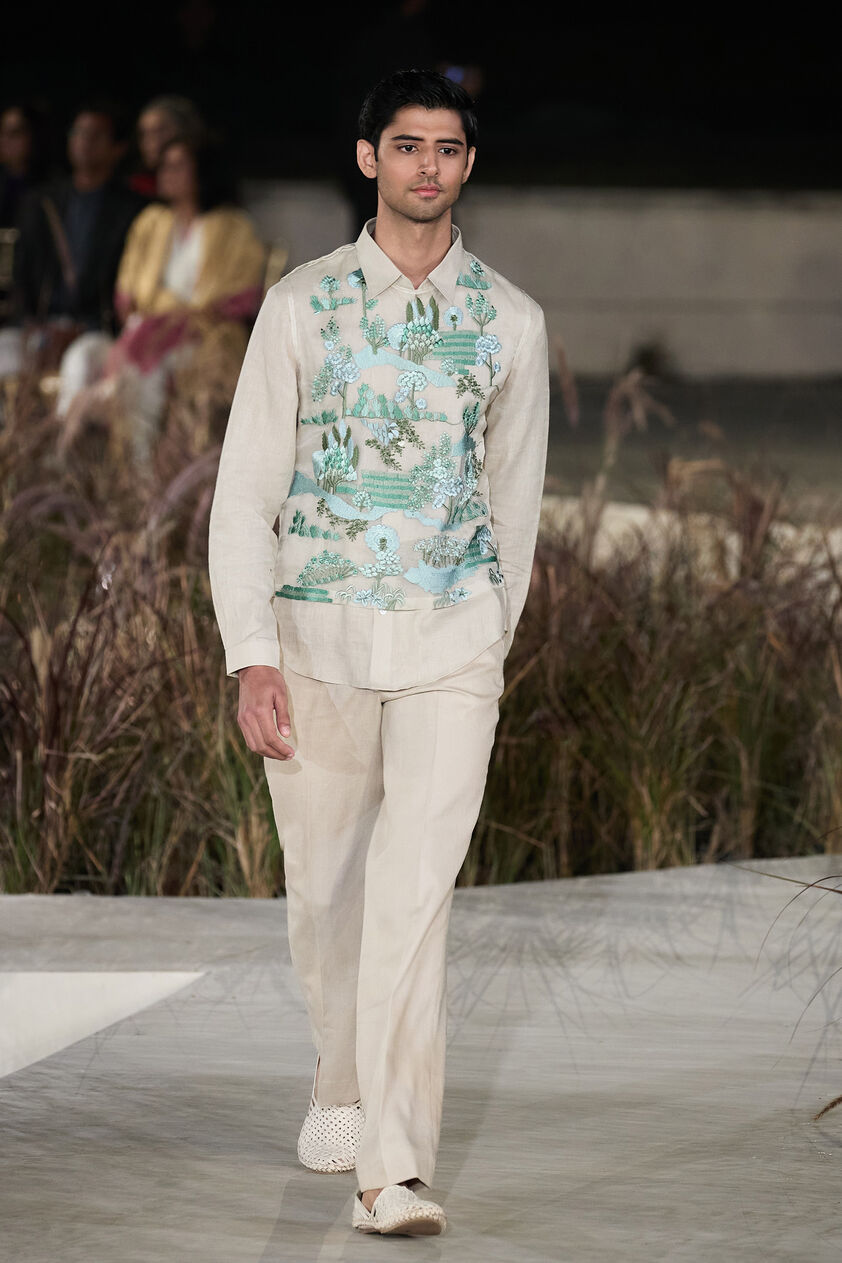 Calibos Embroidered Cord Jacket Set - Natural, Natural, image 1